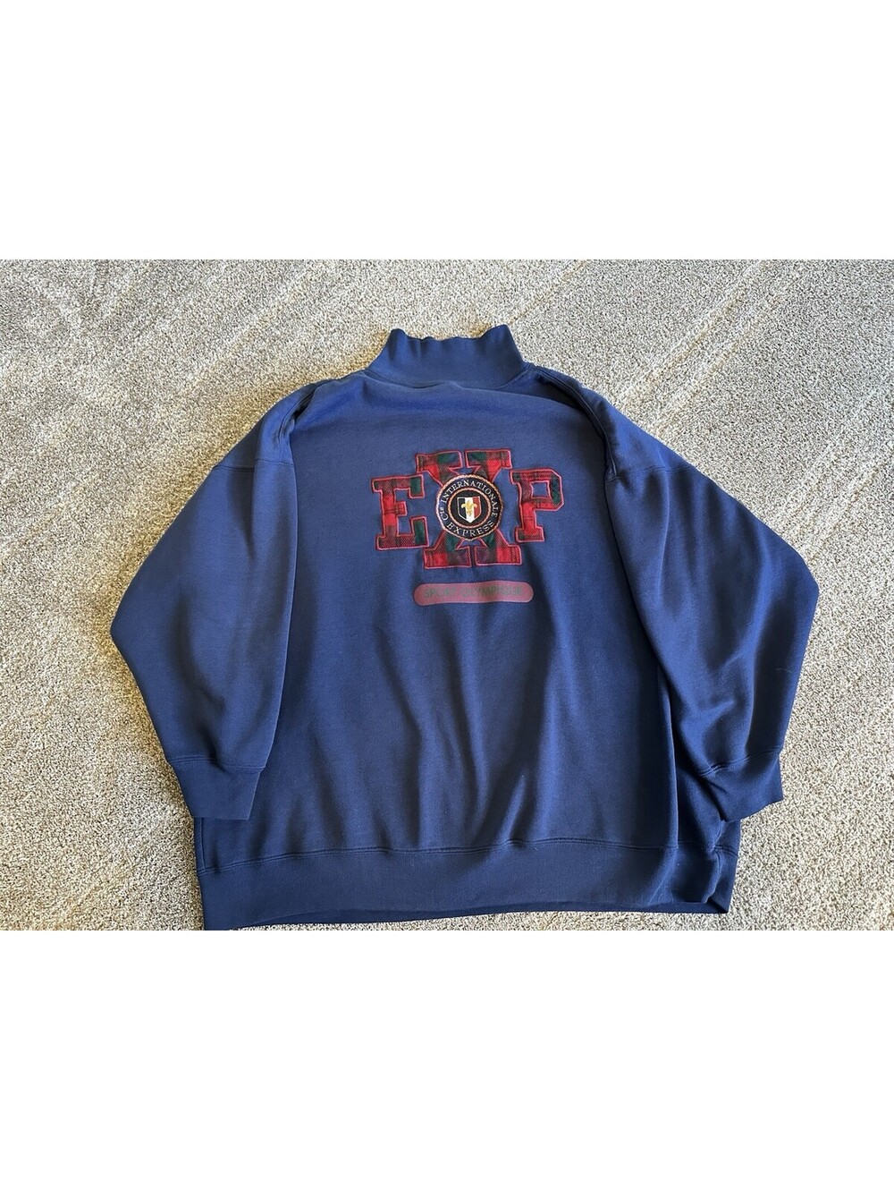 Vintage Express Sweatshirt Sport Olympique Men’s Large Navy Blue Turtleneck